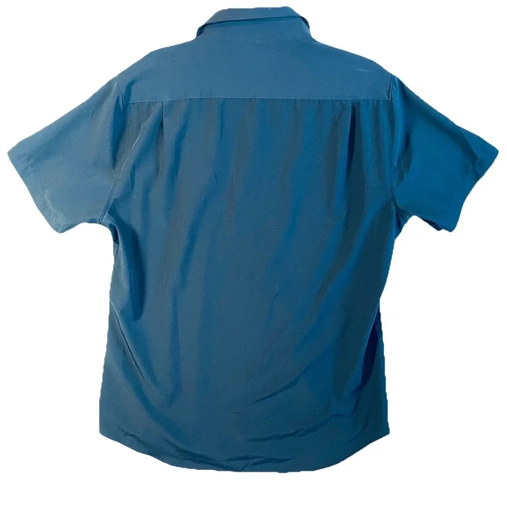 7 DIAMONDS‎ 4 Way Stretch  Shirt Men's Size Large Navy Athletic Fit